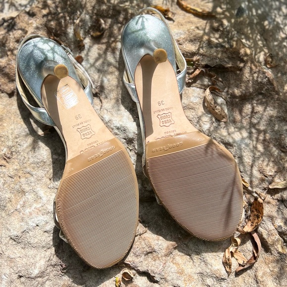 90s Strappy Napa Silver Leather Jimmy Choo Heels Stilettos | 39 - Picture 4 of 11